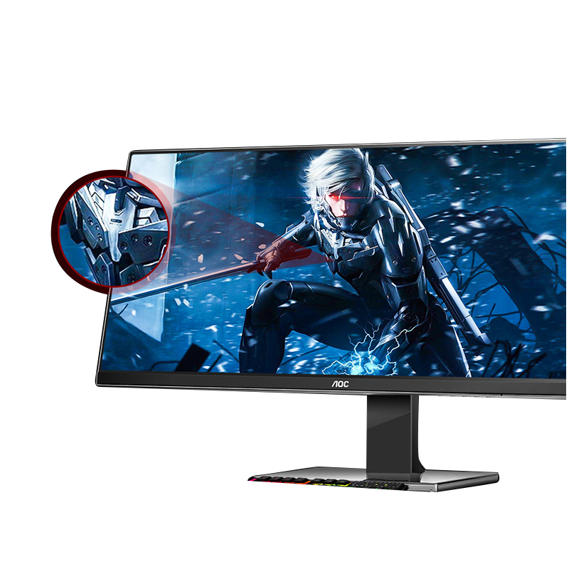 冠捷(aoc)34寸显示器2560*1080 升降旋转lv343hqpx报价_参数_图片