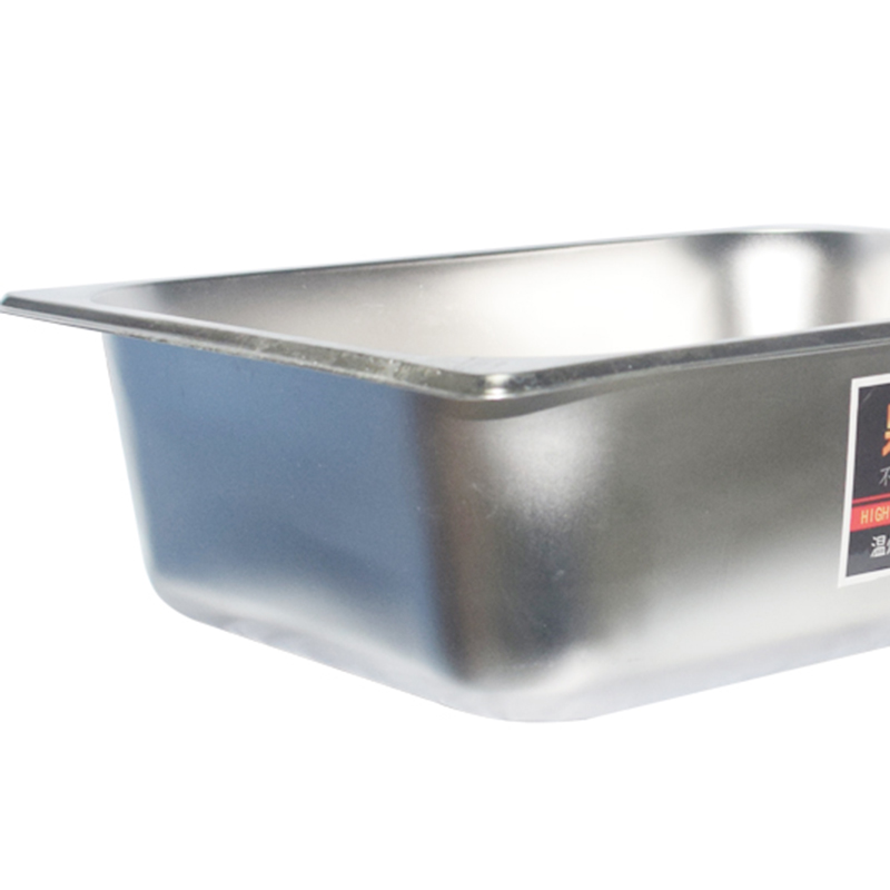 快餐车食物餐盆商用自助分数盆餐具套装不锈钢份数盆长方形带盖方盆分数盘高清大图