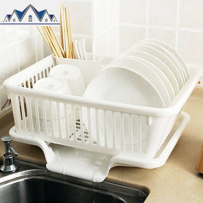 水大容量洗碗收纳筐多用碗碟小用品厨房放碗架沥水篮控水架免打 三维工匠收纳层架高清大图