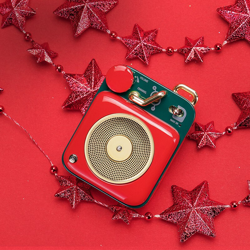 猫王音响 原子唱机B612小收音机蓝牙音箱mini迷你便携式无线复古桌面智能语音AI户外音乐播放器 幸运红高清大图