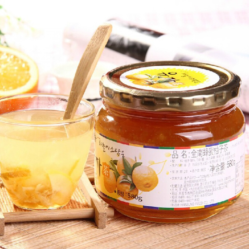 韩国进口 全南 蜂蜜柚子茶580g 蜂蜜柚子茶 果肉含量丰富 酸酸甜甜 美味可口 包装升级 新旧包装随机发货
