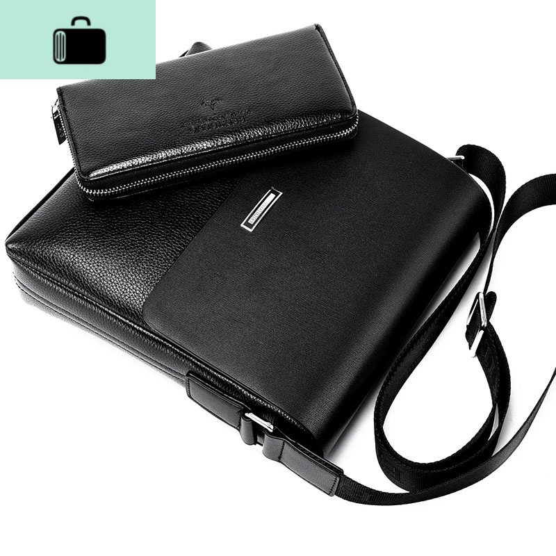 送手包男包男士单肩包斜挎包商务休闲包包公文皮包潮流背包竖款new