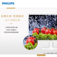 飞利浦(PHILIPS) 显示器 23.6英寸 VA广视角LED全高清液晶电脑显示屏 243V5QSW(白色)
