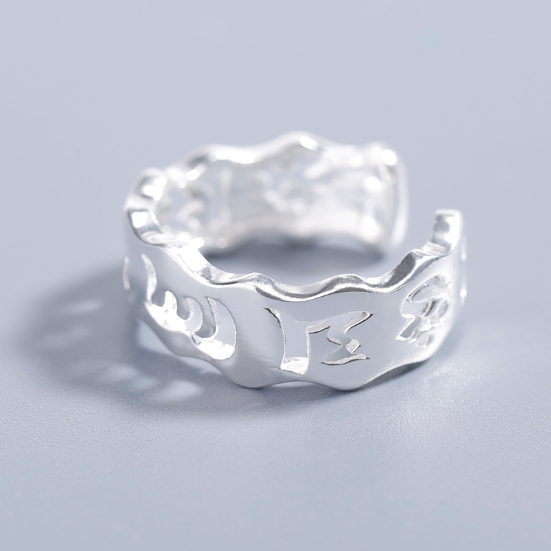 男士999纯银戒指潮男霸气食指戒个性时尚网红单身尾戒