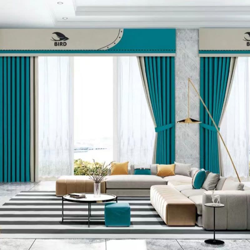 瀚隔 云朵麻窗帘北欧简约现代窗帘飘窗客厅轻奢卧室窗帘1.0*1.3m打孔帘图片