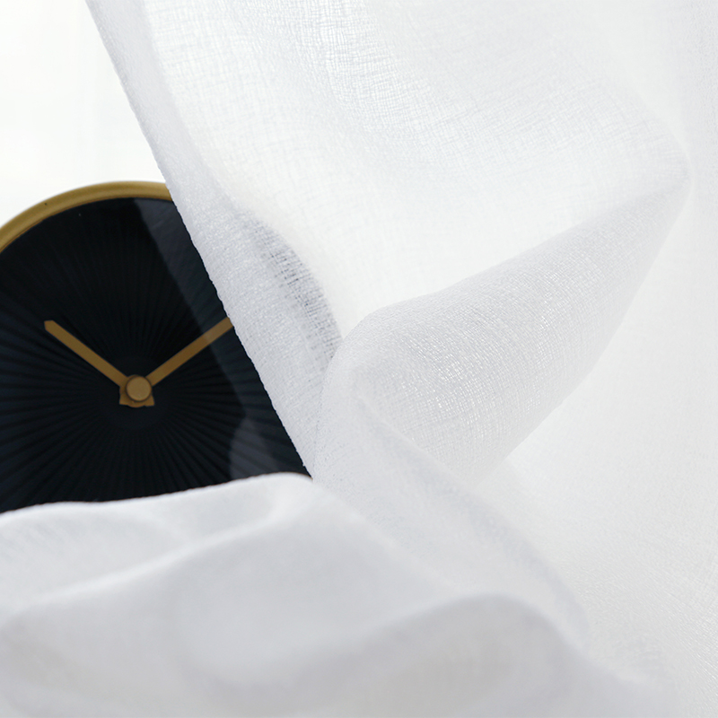 幸福派 窗帘纱帘白纱窗帘透光不透人窗纱白色布料阳台半遮光帘子沙飘窗北欧简约客厅卧室落地窗纱白色纱帘高清大图