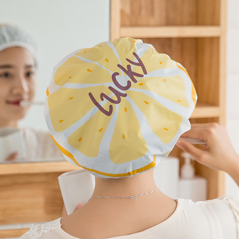 防水浴帽成人沐浴帽女款洗澡头套 厨房用品炒菜防油烟帽帽子 三维工匠 草莓5个装高清大图