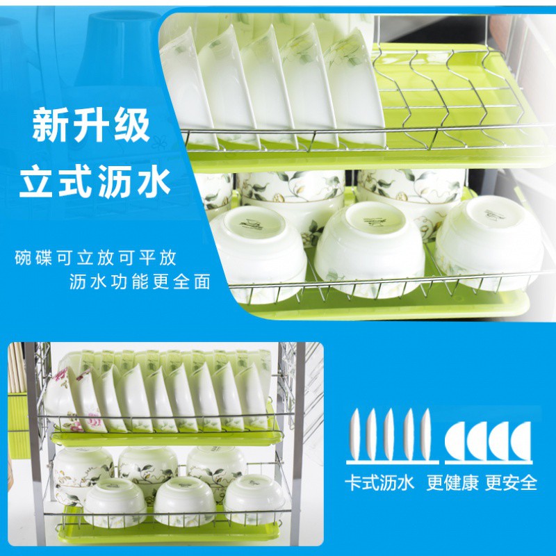 厨房置物架沥水碗碟架放碗沥水架碗架收纳架子碗盘用品碗筷收纳盒收纳层架 三维工匠高清大图
