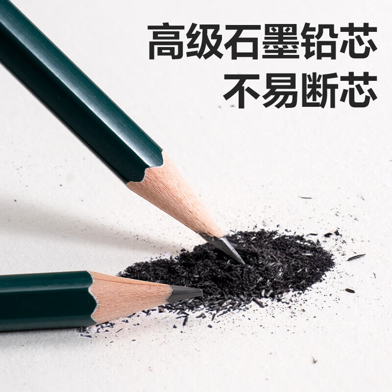 得力(deli)书写铅笔 DP601-HB 绿色六角杆 12支/盒 混 1盒装高清大图