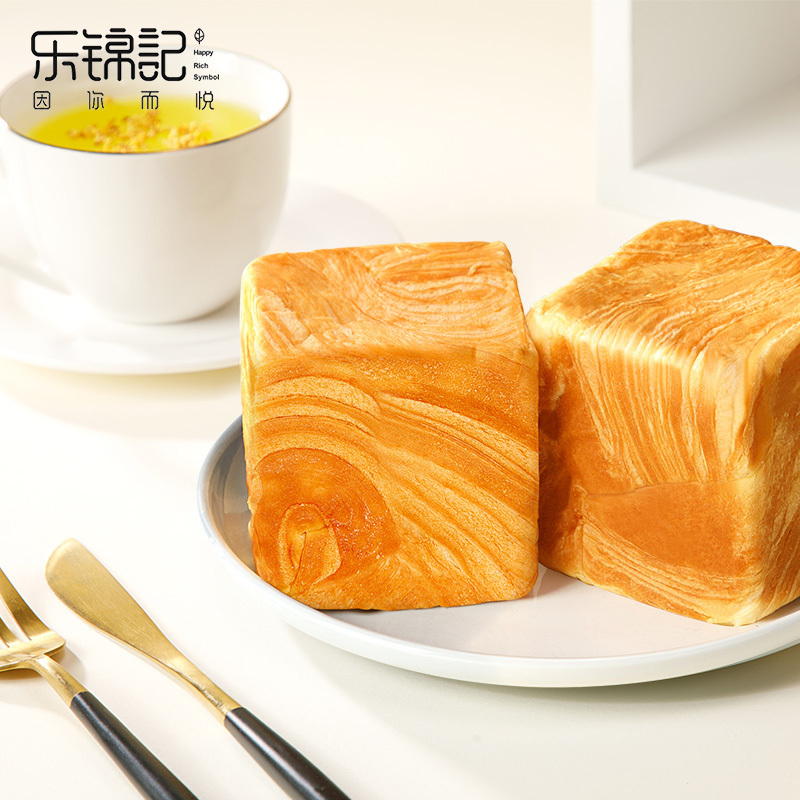 乐锦记 魔方生吐司面包红豆味500g整箱 糕点营养早餐代餐办公室休闲零食下午茶