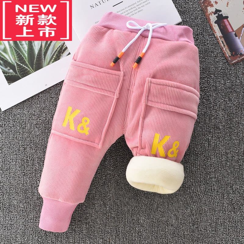 可莉允儿童棉裤三层加厚冬季宝宝夹棉男童外穿保暖裤婴儿长裤加绒裤子潮图片