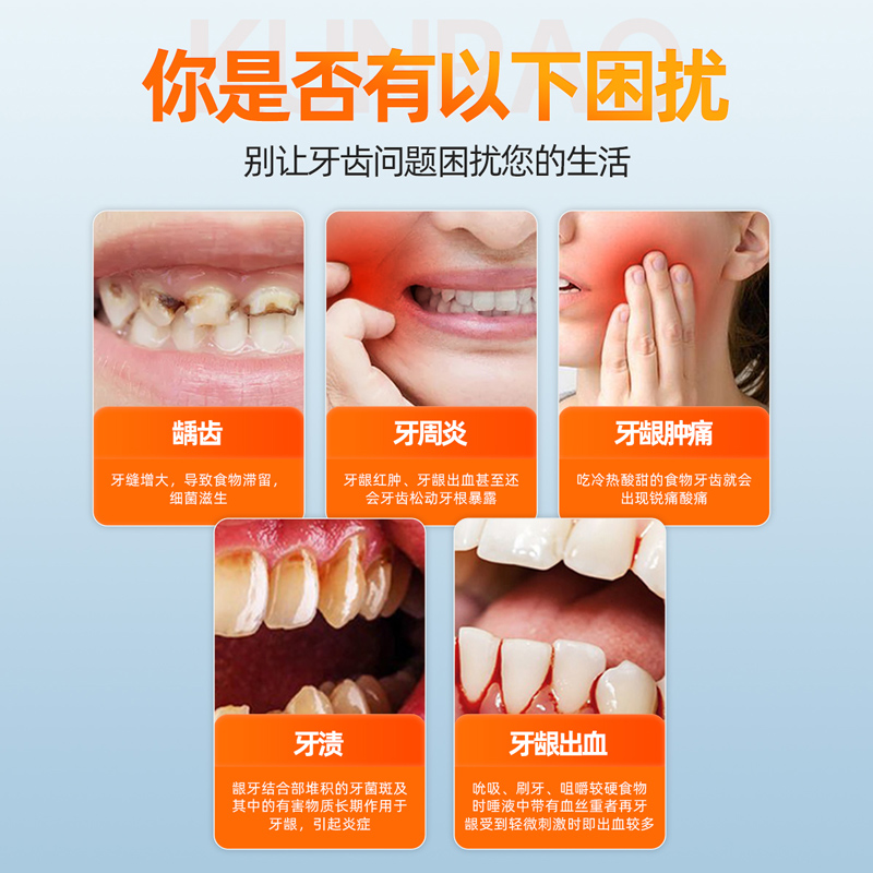 普迈迪牙周炎护齿型医用退热凝胶5盒装 护齿型牙龈出血炎龋齿蛀牙肿痛高清大图