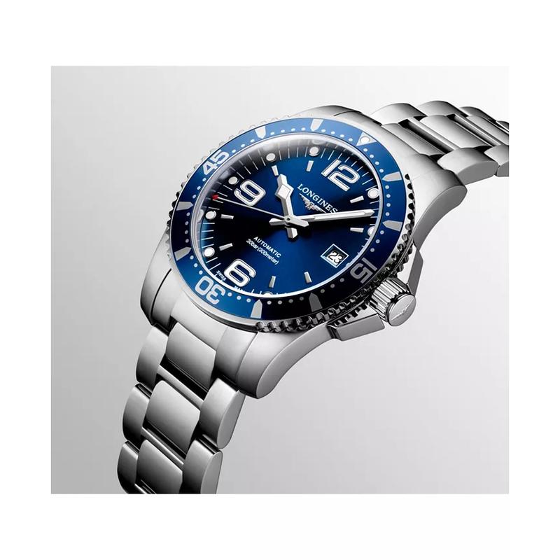 浪琴(LONGINES)瑞士自动机械潜水不锈钢腕表41mm深蓝盘男士运动手表高清大图