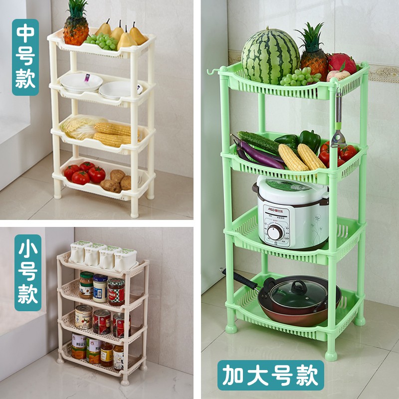 厨房置物架水果蔬菜架厨房用品锅电饭煲收纳架储物架塑料落地层架收纳层架 三维工匠高清大图