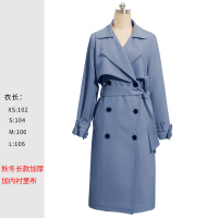SUNTEK2020秋冬季新款英伦风中长款高端大气垂感风衣女黑色加厚大衣外套风衣女