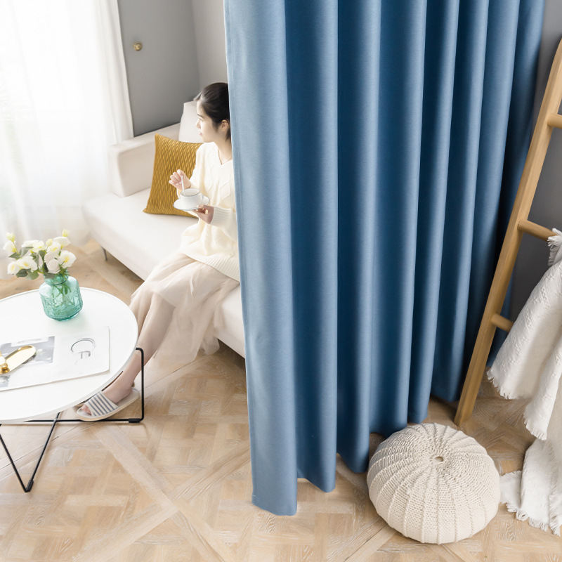 高精密窗帘免打孔安装卧室全遮光隔热遮阳布2021年新款梦幻帘