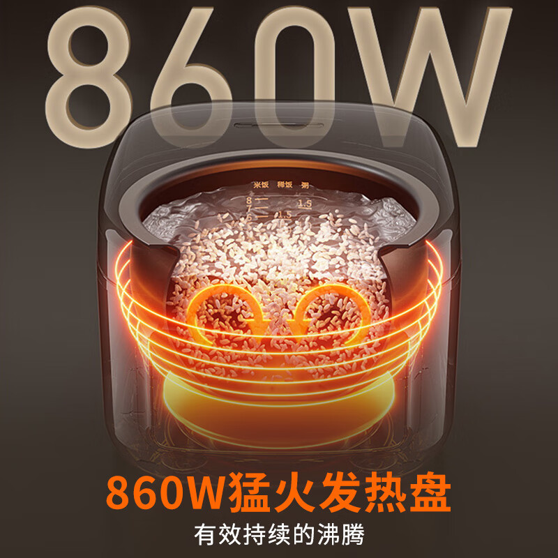 九阳(Joyoung)家用电饭煲电饭锅大火力多功能焖煮防溢薄盖高颜晶钻耐磨电煮锅 F-40FZ4399/沙丘灰/4L高清大图