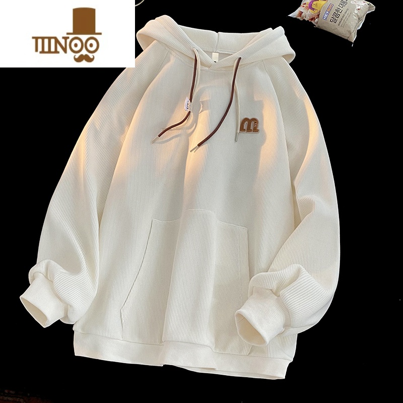 YANXU胖胖哥灯芯绒连帽卫衣男士秋季港风ins韩版潮流宽松大码胖子外版高清大图