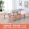 鑫办公 学生食堂餐桌椅员工公司食堂餐桌椅不锈钢餐桌椅组合 4人6人8人连体快餐组合不锈钢餐桌