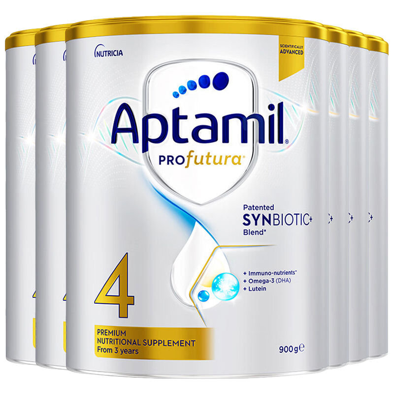 [6罐装]Aptamil澳洲原装进口爱他美白金版4段3岁以上婴幼儿配方奶粉900g