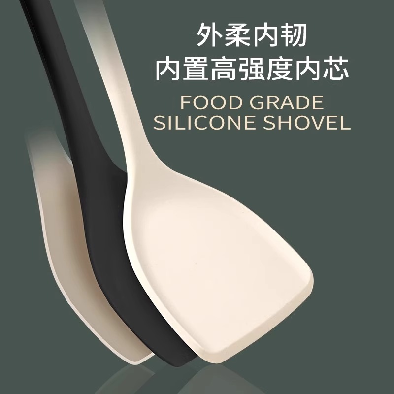 铂金硅胶锅铲家用不粘锅专用食品级耐高温炒菜的铲子套装N8169高清大图