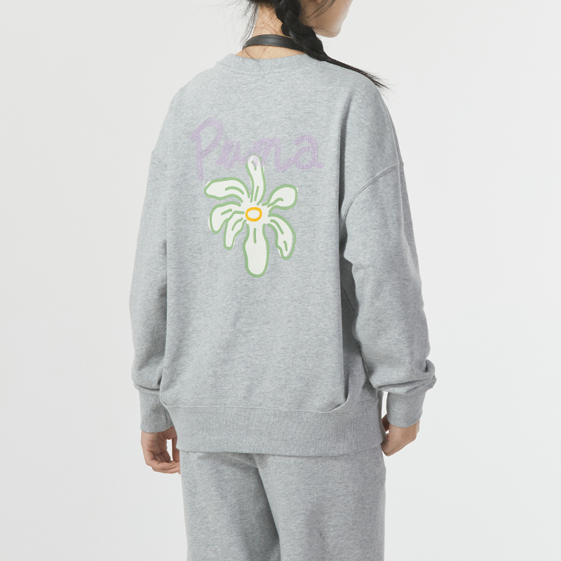 彪马（Puma）女装 新款时尚运动服跑步训练健身休闲圆领卫衣套头衫 625808-04 ZP高清大图
