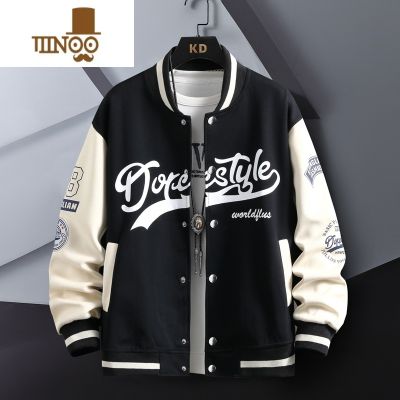 YANXU棒球服外套男13岁15青少年高中初中学生14帅气潮牌大童夹克 2164黑色 XL