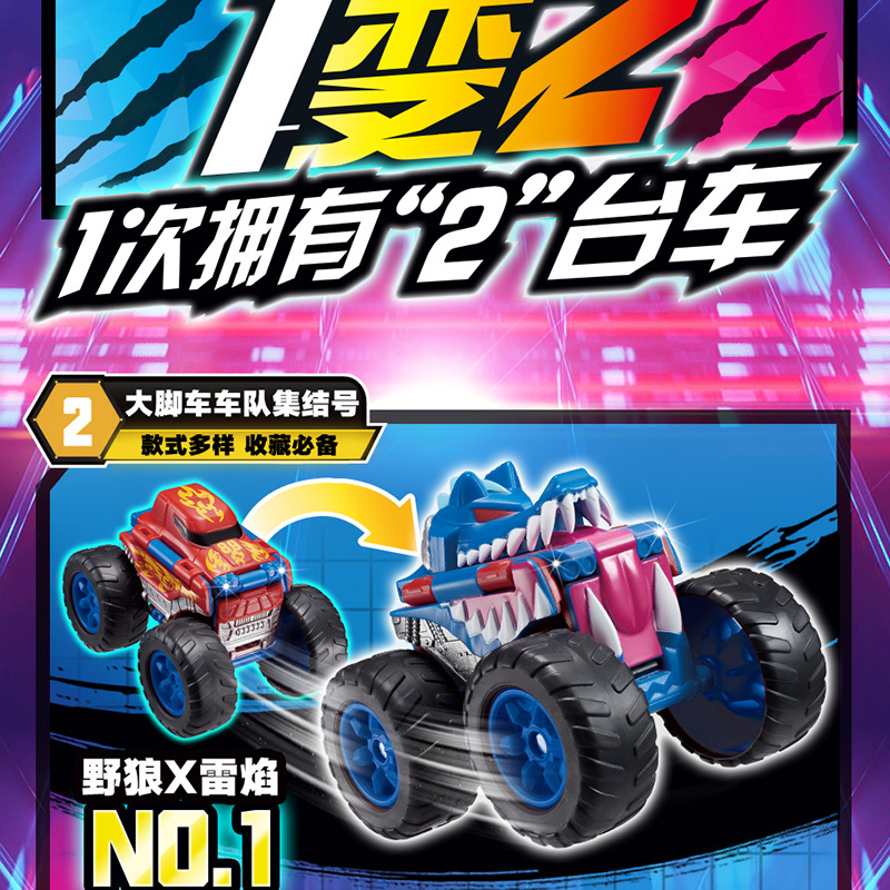 飞鹤赠品酷变车队-反反野兽大脚车系列