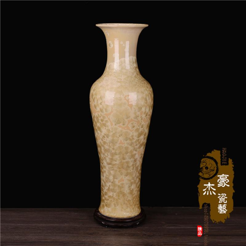景德镇陶瓷器 结晶釉落地大号花瓶 新房客厅摆件家居酒店装饰礼品 三维工匠 1.4米颜色结晶釉A高清大图