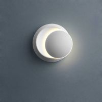 简约l现代床头灯创意卧室客厅楼梯过道灯LED壁灯楼梯照明灯具圆形 白色+白光 5W