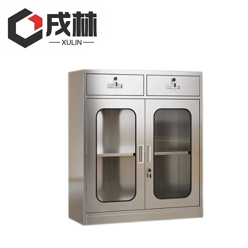戌林 不锈钢矮柜 二斗玻门/台高清大图