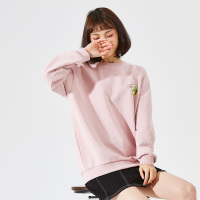 [2.5折价67元]唐狮春新款宽松百搭圆领卫衣女慵懒风in设计感小众后背印花
