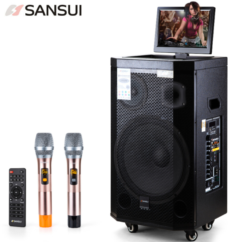 山水(SANSUIS) SA2-12 广场舞音响 蓝牙拉杆音箱 户外便携式音响 大功率带无线麦克风扩音器 单位:个