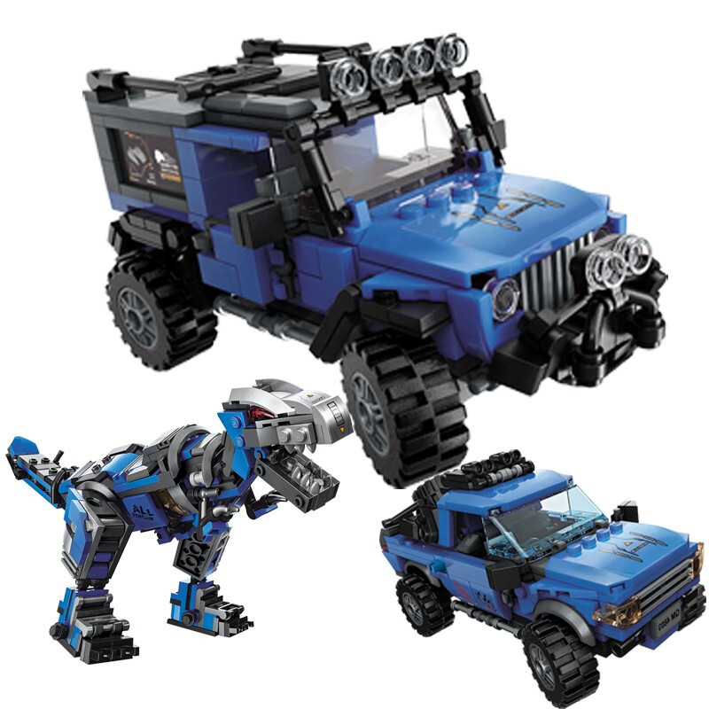 启蒙积木6合1变形战神玩具男孩拼插兼容乐高积木8岁儿童拼装乐高玩具