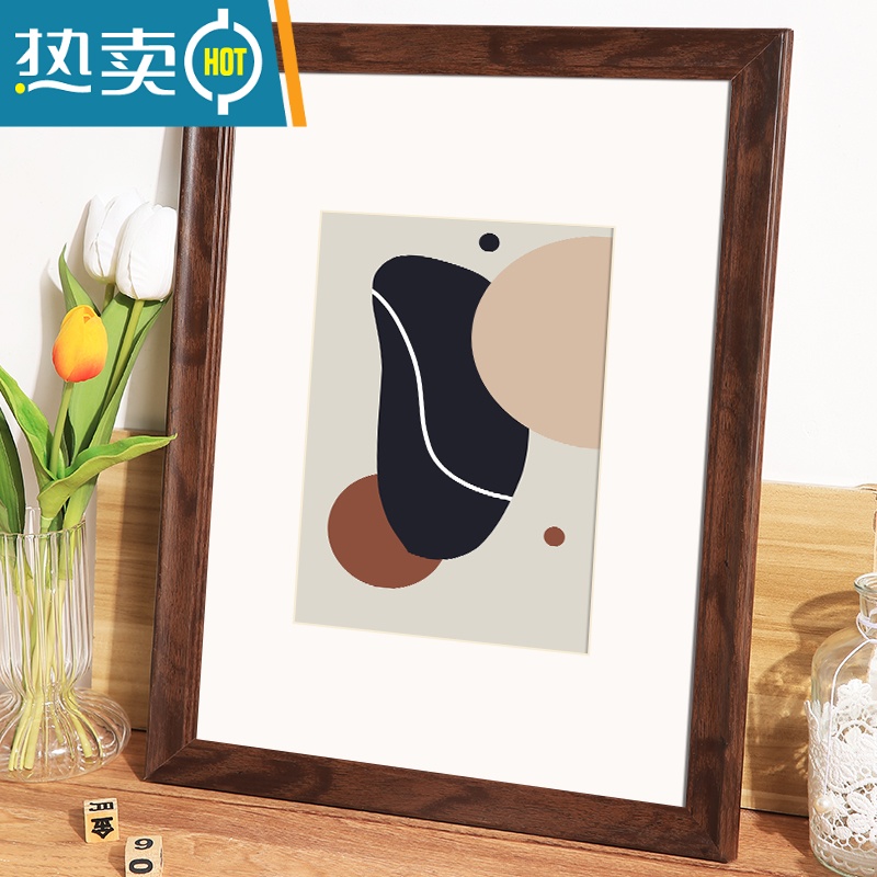 敬平木质大相框画框挂墙a3A4纸作品装裱四开8K展示16寸海报外框架定制 945-木纹色 32寸(可放尺寸60.2*80高清大图