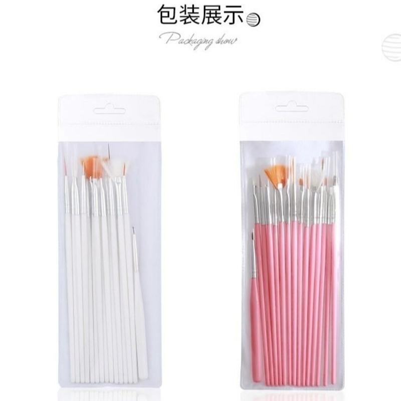 美甲笔刷套装全套拉线笔套装光疗点钻笔工具套装彩绘笔15支画花笔 15支笔(粉色)