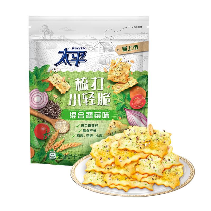 (2件8折)亿滋太平梳打 小轻脆 咸味苏打饼干零食 蔬菜奇亚籽味 150g