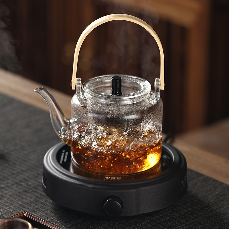 玻璃泡茶烧水壶黄金蛋白茶专用蒸汽煮茶器家用电陶炉煮茶套装单壶提粱