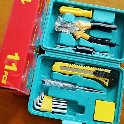 锤子16件套日常家用五金维修小工具箱套装多功能组合钳子新款万用 新款小号11件工具箱