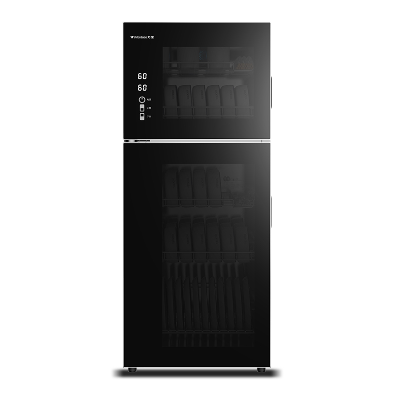 万宝138L立式消毒柜家用小型碗筷不锈钢双门高温消毒碗柜二星级