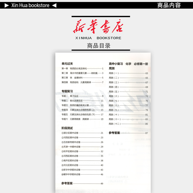 化学 高一上 [正版] 2024秋 高一 高中小复习化学必修第一册人教版