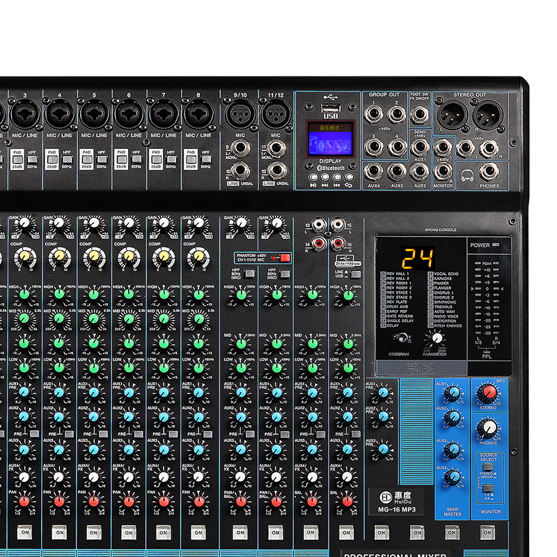 惠度(HuiDu)16路输入四编组输出模拟调音台 MG-16(销售单位:台)高清大图