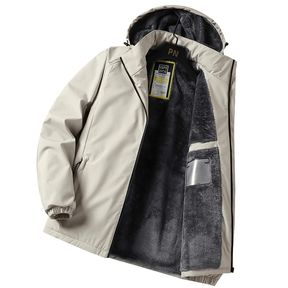 啄木鸟冲锋衣夹克外套男士加绒加厚冬季连帽工装棉服保暖防风棉衣高清大图