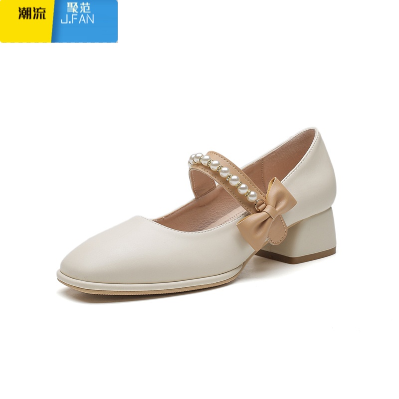 聚范高跟鞋2024新款配裙温柔伴娘皮鞋单鞋气质旗袍鞋子玛丽珍女鞋高清大图