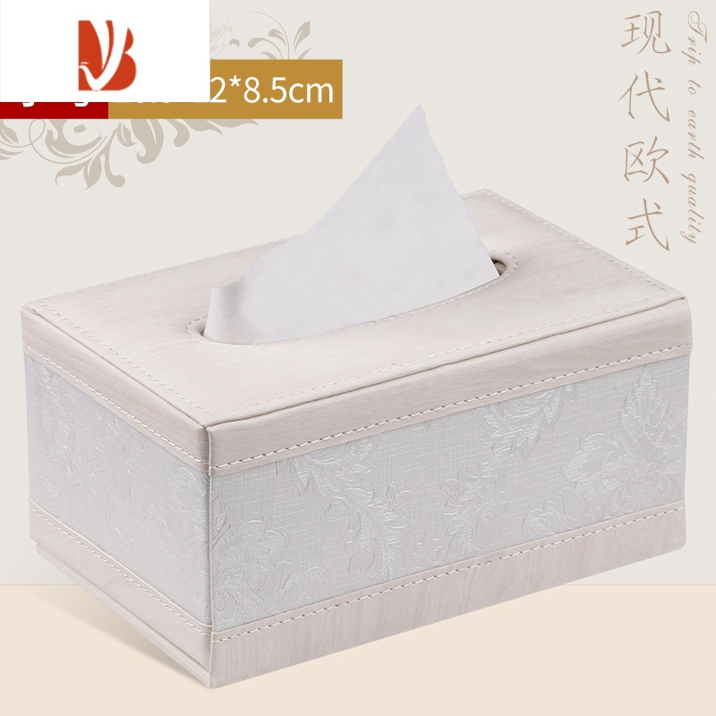 三维工匠欧式皮革纸巾盒子 创意清新家用客厅抽纸盒汽车载纸抽盒可爱定制 现代欧式