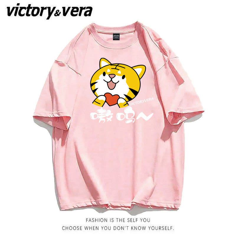 VICTORYVERA短袖女韩版ins夏季新款百搭T恤宽松bf风学生印花上衣图片
