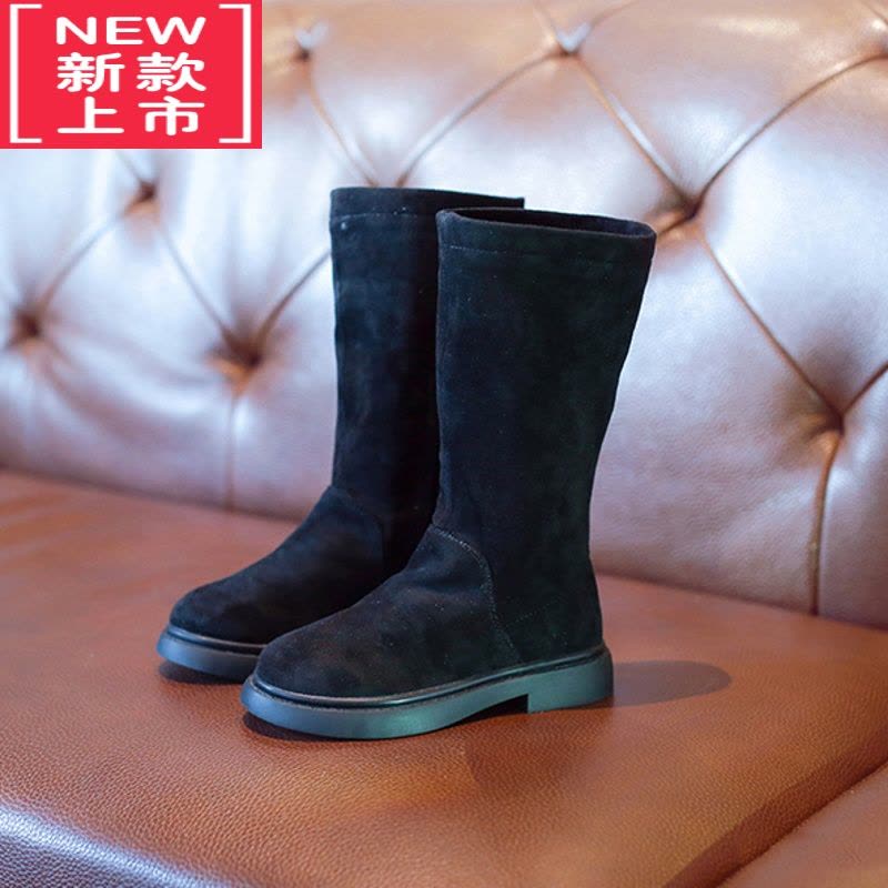 可莉允女童靴子春秋冬季2022新款高筒公主单靴儿童韩版长靴加绒二棉童鞋图片