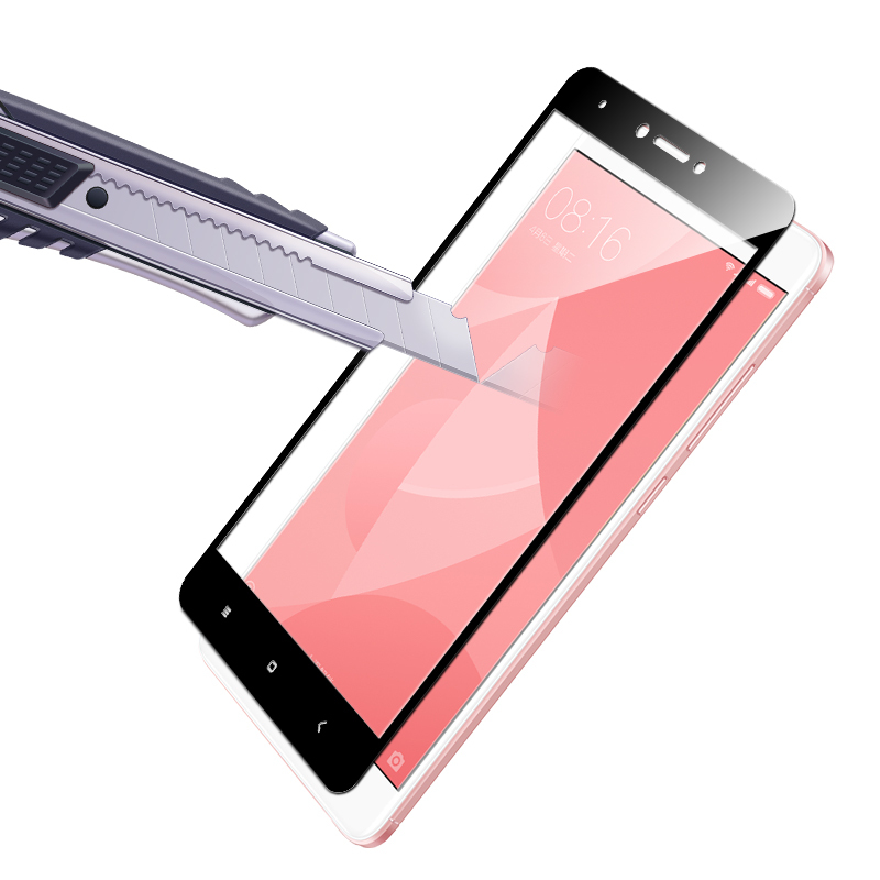 [买2送手机壳]轻万适用红米note4x钢化膜全屏丝印黑色xiaomi红米玻璃贴膜