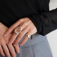 欧美夸张个性轻奢开口指环百搭小众设计透明水滴戒指女新品手饰水 R497透明水滴戒指