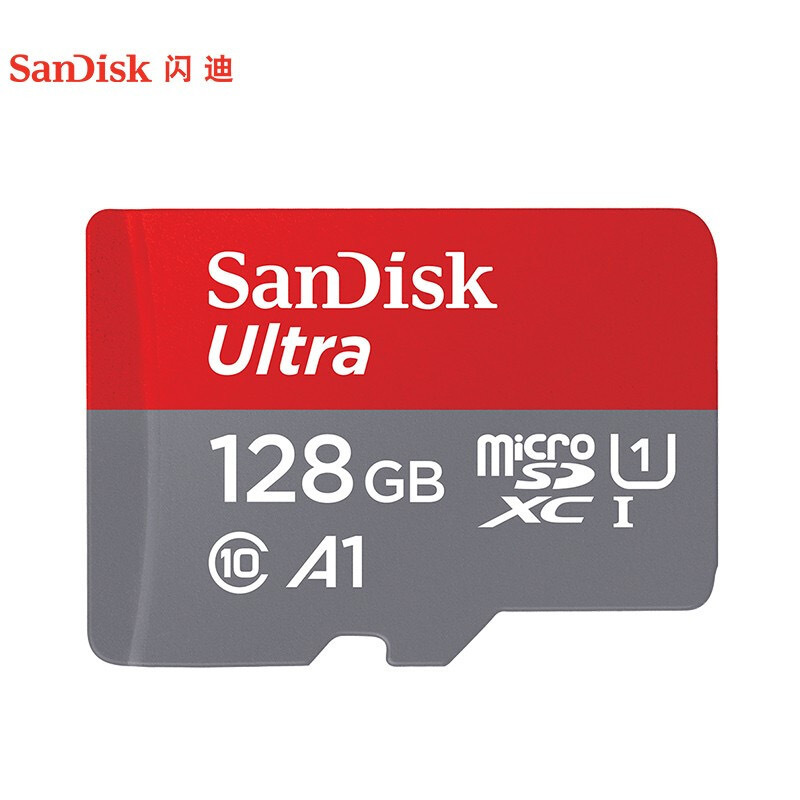 闪迪(SanDisk)128GB TF(MicroSD)存储卡 U1 C10 A1 读速140MB/s 至尊高速内存卡